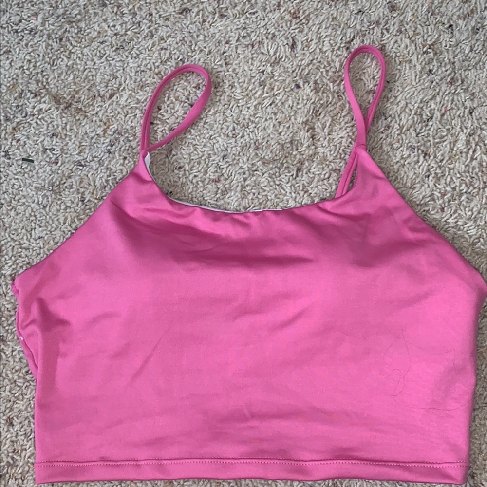 Pink tank top with built in bra